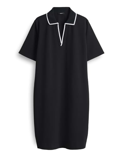 OPUS Damen Minikleid | WEMBLI Modernes Polokleid mit College Flair Black, 42 von OPUS