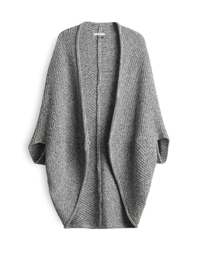 OPUS Damen Poncho/Cape | AMARYLLIS Strickcape mit Waffelstruktur hazy fog melange, 0 von OPUS