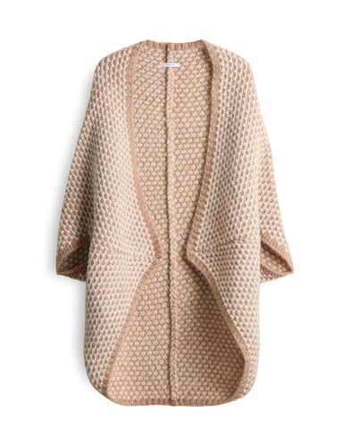 OPUS Damen Poncho/Cape | AMARYLLIS Strickcape mit zweifarbiger Waffelstruktur golden oak, 0 von OPUS