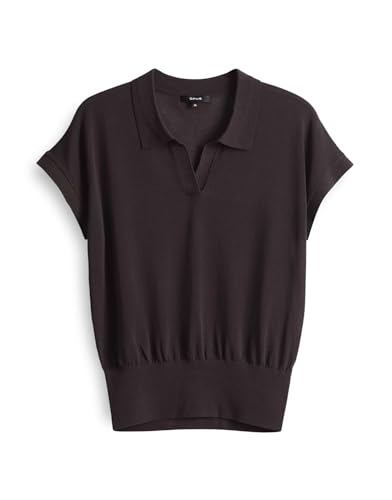 OPUS Damen Pullover | Feinstrickpullover POSARA Regular mit Polokragen Midnight Brown, 34 von OPUS