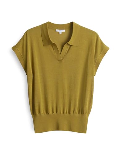 OPUS Damen Pullover | Feinstrickpullover POSARA Regular mit Polokragen Tropical Moss, 38 von OPUS