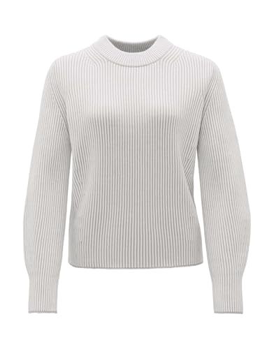 OPUS Damen Pullover | Strickpullover PADOLLO Regular aus Baumwoll Mix Hazy Fog Melange, L von OPUS