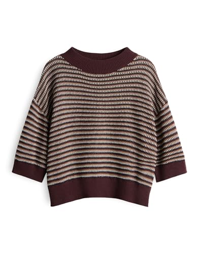 OPUS Damen Pullover | PEIPINA Regular mehrfarbiger Pullover aus BCI Cotton Mix Dark Grape, L von OPUS