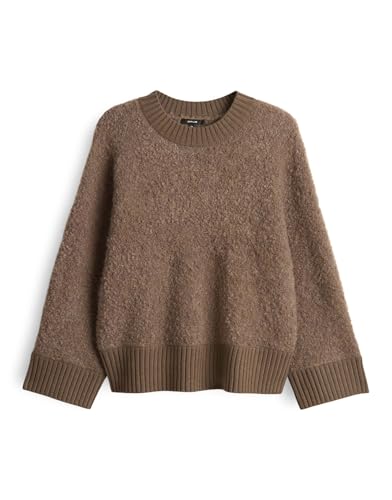 OPUS Damen Pullover | PENNAN Regular Strickpullover in Bouclé Optik Cocoa, 38 von OPUS