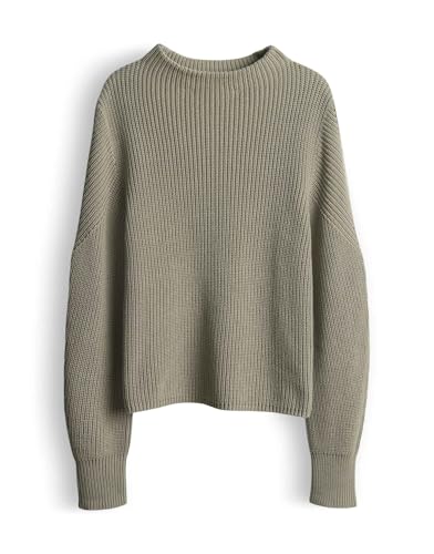 OPUS Damen Pullover | PONTELLE Regular Strickpullover aus nachhaltigem BCI Cotton Soft Matcha, 36 von OPUS