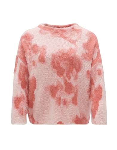 OPUS Damen Pullover | Pullover PLUMI Loose aus flauschigem Jaquard Strick Mellow Rose, 44 von OPUS