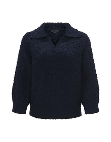 OPUS Damen Pullover | Pullover PORASI Regular mit gekräuselter Textur Coal Blue, 42 von OPUS