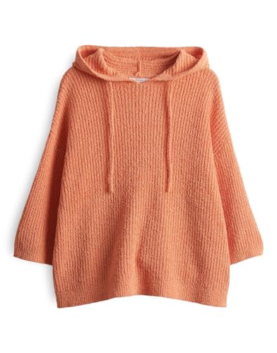OPUS Damen Pullover | Strick Hoodie PADALIE Regular aus Reiner Baumwolle Pale orange, 36 von OPUS