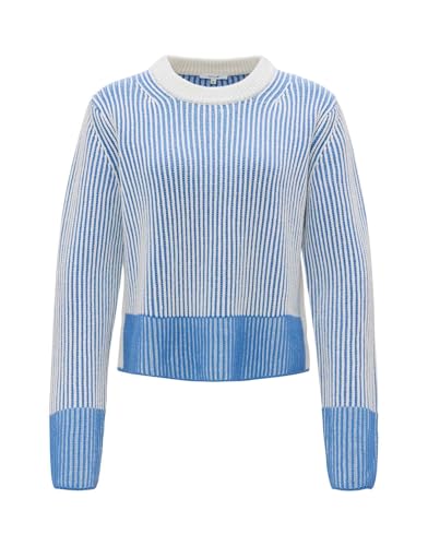 OPUS Damen Pullover | Strickpullover PAGULA Loose aus Baumwoll Mix Blue Salt, 40 von OPUS