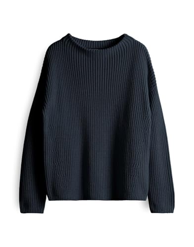 OPUS Damen Pullover | Strickpullover PARTO Regular aus Baumwolle Coal Blue, 36 von OPUS