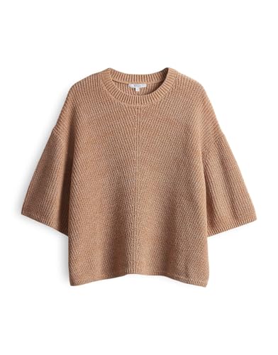 OPUS Damen Pullover | Strickpullover PAUDIE Loose mit Schimmer Effekt Creamy Camel, 36 von OPUS