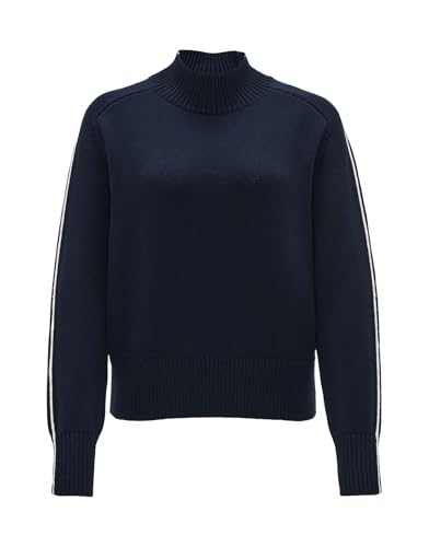 OPUS Damen Pullover | Strickpullover PIPINGA Regular aus 100% Baumwolle Coal Blue, 36 von OPUS
