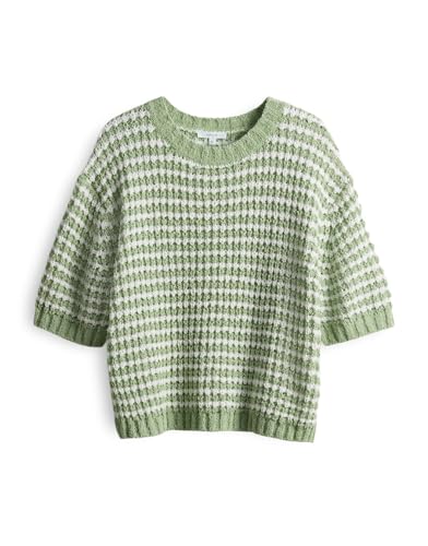 OPUS Damen Pullover | Strickshirt PALVADORA Boxy Fit aus BCI Cotton Mix Green Glow, 38 von OPUS
