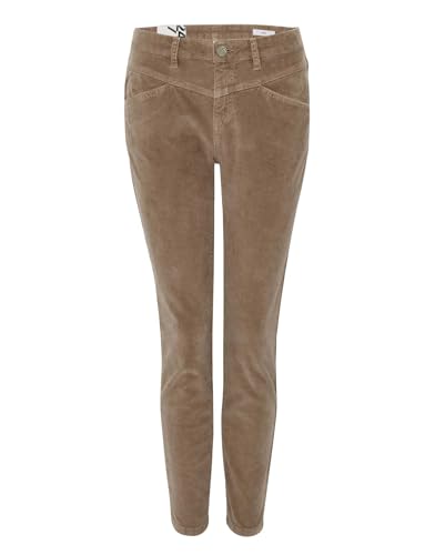 OPUS Damen Slim | Cordhose Evita BABYCORD Slim aus stretchigem BCI Cotton Mix Cocoa, 44 L28 von OPUS