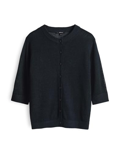 OPUS Damen Strickjacke | Cardigan DATINA Slim Softer Feinstrick-Klassiker Coal Blue, 36 von OPUS