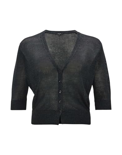 OPUS Damen Strickjacke | Cardigan DORIFA Regular aus Leinen Mix Emerald, 36 von OPUS