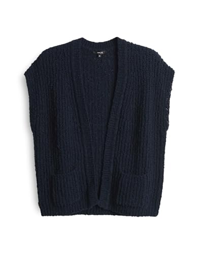 OPUS Damen Strickjacke | DIMOLA Regular Strickcardigan in Bouclé Optik Coal Blue, L von OPUS