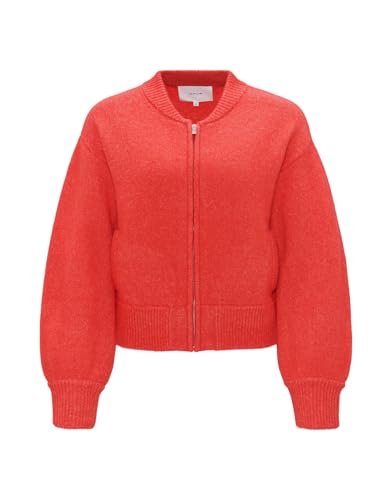 OPUS Damen Strickjacke | Gestrickte Bomberjacke DOKETA Regular mit Wolle Sweet red, S von OPUS
