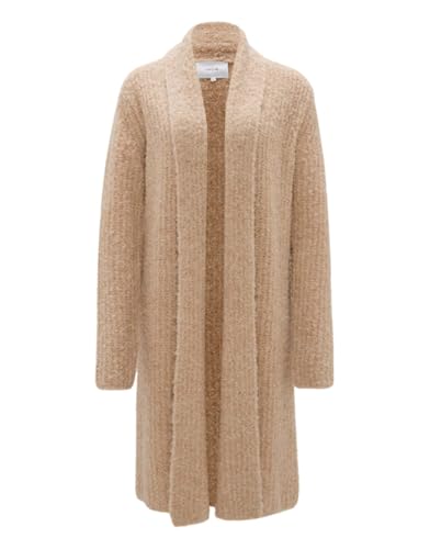 OPUS Damen Strickjacke | Long Cardigan DULINA Loose aus weichem Bouclé Strick Macadamia, S von OPUS