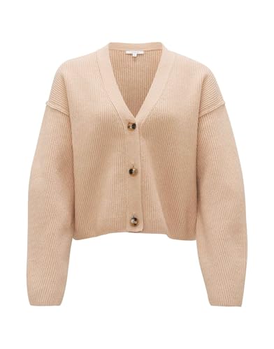 OPUS Damen Strickjacke | RIPP-Cardigan DAUTUMA Loose mit Wolle Macadamia, 40 von OPUS