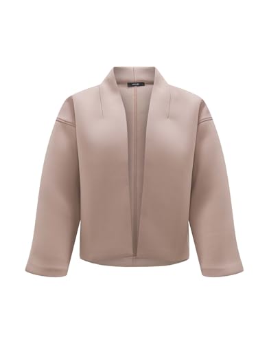 OPUS Damen Sweatjacke | Kurze Sweatjacke GERTONI Regular aus Suba-Ware warm Taupe, 40 von OPUS