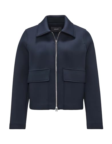 OPUS Damen Sweatjacke | Sweatjacke GIDAL Boxy Fit aus Scuba Ware Coal Blue, 44 von OPUS