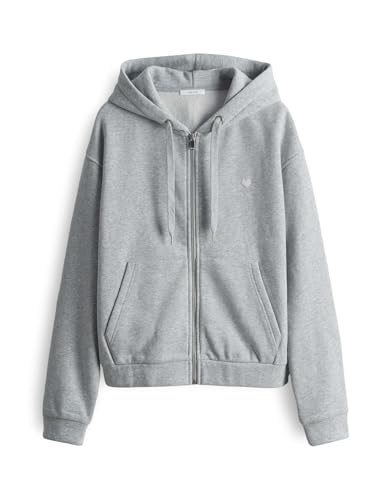OPUS Damen Sweatjacke | Sweatjacke GOJAMI Regular aus weichem Frottee Hazy Fog Melange, 40 von OPUS