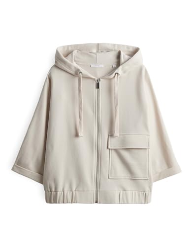 OPUS Damen Sweatjacke | Sweatjacke GUSA Batwing Fit aus Softer Baumwolle Natural Glaze, 42 von OPUS