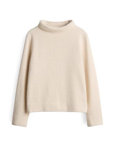 OPUS Damen Sweatshirt | GAKIRA Regular Sweatshirt in zweifarbiger Struktur Macadamia, 44 von OPUS
