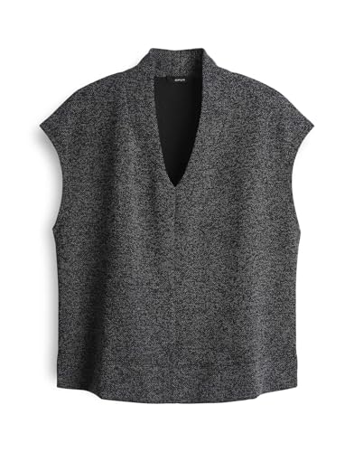 OPUS Damen Sweatshirt | GAPLA Regular Sweattop in Tweed Optik Coal Blue, 38 von OPUS