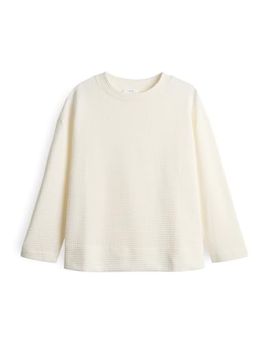 OPUS Damen Sweatshirt | GELIX Regular Sweatshirt mit zweifarbiger Struktur Milk, 36 von OPUS