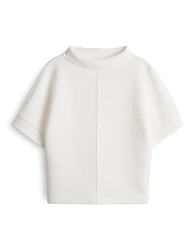 OPUS Damen Sweatshirt | GIMMO Loose Sweatshirt mit Rippenstruktur Milk, 38 von OPUS