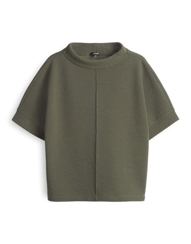 OPUS Damen Sweatshirt | GIMMO Loose Sweatshirt mit Rippenstruktur Olive Leaf, 44 von OPUS