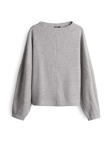 OPUS Damen Sweatshirt | GONNIK Loose Sweatshirt mit leichten Ballonärmeln Hazy Fog Melange, 38 von OPUS