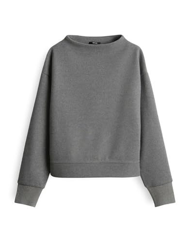 OPUS Damen Sweatshirt | GRUGER Loose Sweatshirt aus recyceltem Polyester Easy Grey, 38 von OPUS