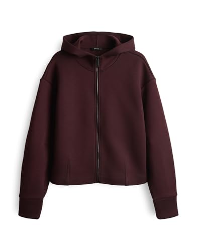 OPUS Damen Sweatshirt | GULNORA Regular Sweatjacke im Blousonstil Dark Grape, 36 von OPUS