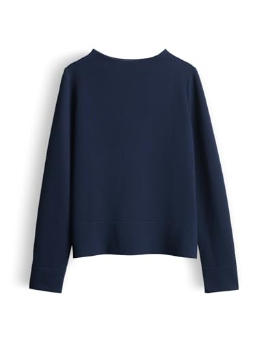 OPUS Damen Sweatshirt | Glume Structure Regular Sweatshirt mit Struktur Coal Blue, 38 von OPUS