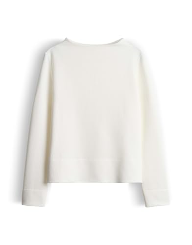 OPUS Damen Sweatshirt | Glume Structure Regular Sweatshirt mit Struktur Milk, 44 von OPUS