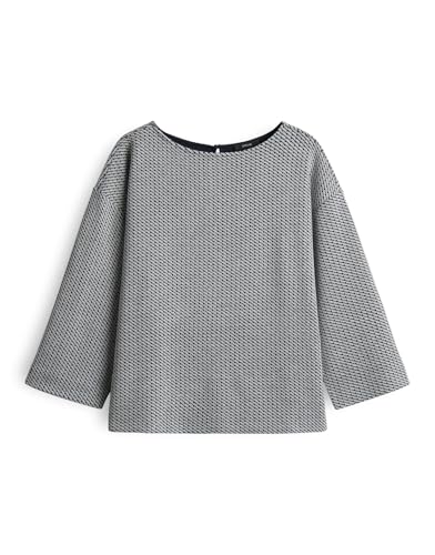 OPUS Damen Sweatshirt | Goman Loose Sweatshirt mit graphischem Muster Hazy Fog Melange, 40 von OPUS
