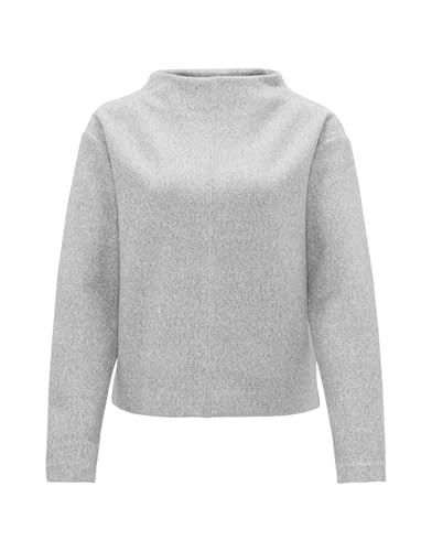 OPUS Damen Sweatshirt | Kuscheliger Sweater GOKLONA Regular aus Viskose Mix Hazy Fog Melange, 42 von OPUS
