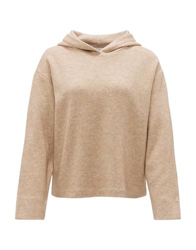 OPUS Damen Sweatshirt | Hoodie GENULO Regular in Softer Strickoptik Macadamia, 40 von OPUS