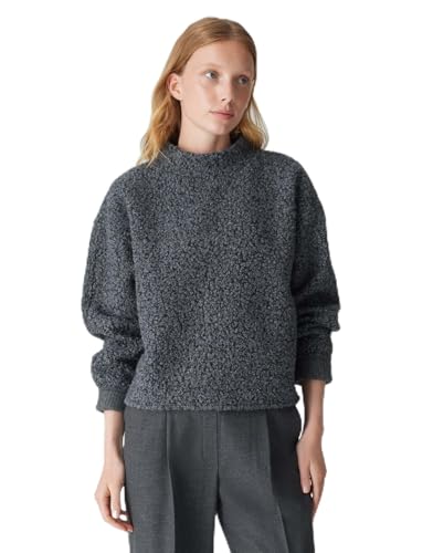 OPUS Damen Sweatshirt | Pullover GOJAM Boxy Fit aus flauschigem Bouclé Sweat Graphite Glaze, 40 von OPUS