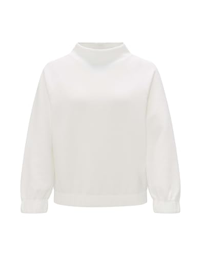 OPUS Damen Sweatshirt | Strukturierter Sweater GORLE Regular aus Baumwoll Mix Milk, 38 von OPUS