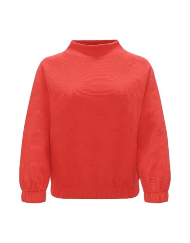 OPUS Damen Sweatshirt | Strukturierter Sweater GORLE Regular aus Baumwoll Mix Sweet red, 38 von OPUS