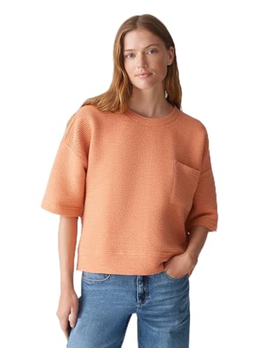 OPUS Damen Sweatshirt | Strukturiertes Sweatshirt GANDRO Loose aus BCI Cotton Mix Pale orange, L von OPUS
