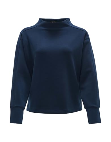 OPUS Damen Sweatshirt | Sweater GALONINE Regular aus weichem Modal Mix Coal Blue, 42 von OPUS