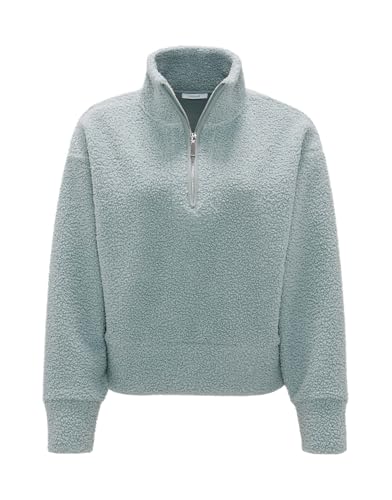OPUS Damen Sweatshirt | Sweater GATROI Regular in Teddyfell Optik Glacier Blue, 44 von OPUS