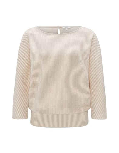 OPUS Damen Sweatshirt | Sweater GEIPEN Batwing Fit mit zweifarbiger Struktur Soft Oat, 36 von OPUS