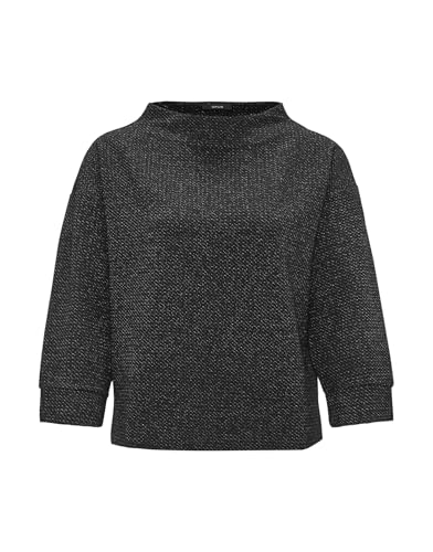 OPUS Damen Sweatshirt | Sweater GESCHE Boxy Fit mit Glitzer Details Black, 42 von OPUS