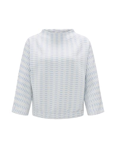 OPUS Damen Sweatshirt | Sweater GOMANI Batwing Fit mit zweifarbiger Struktur Blue Salt, 42 von OPUS